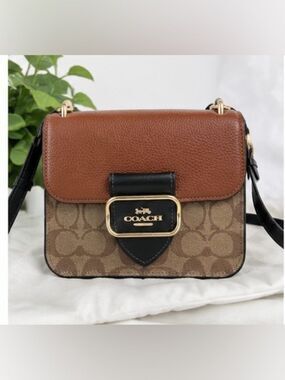 🤎 Coach Morgan Crossbody Bag | Brown Canvas & Leather Gold Hardware 🤎